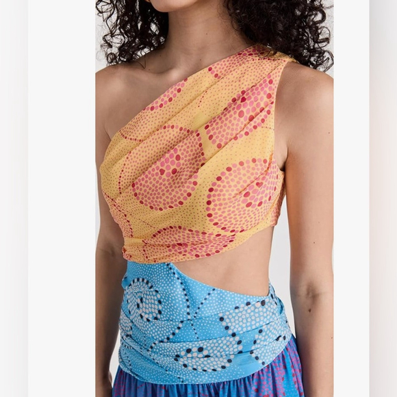 STAUD Ashlyn One Shoulder Chiffon Maxi Dress - Picture 6 of 12